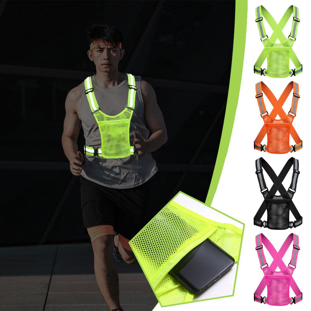Running Gear Jacket - Reflective Safety Vests Lightweight Adjustable Elastic