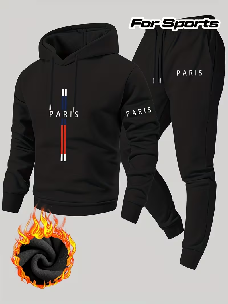 Running Gear Men - Men's Urban Casual Two-Piece Set Hooded