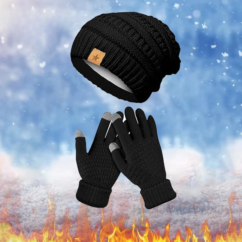 1-5PCS Winter Hat Gloves Set F - đánh giá và giá Running Gear In Winter